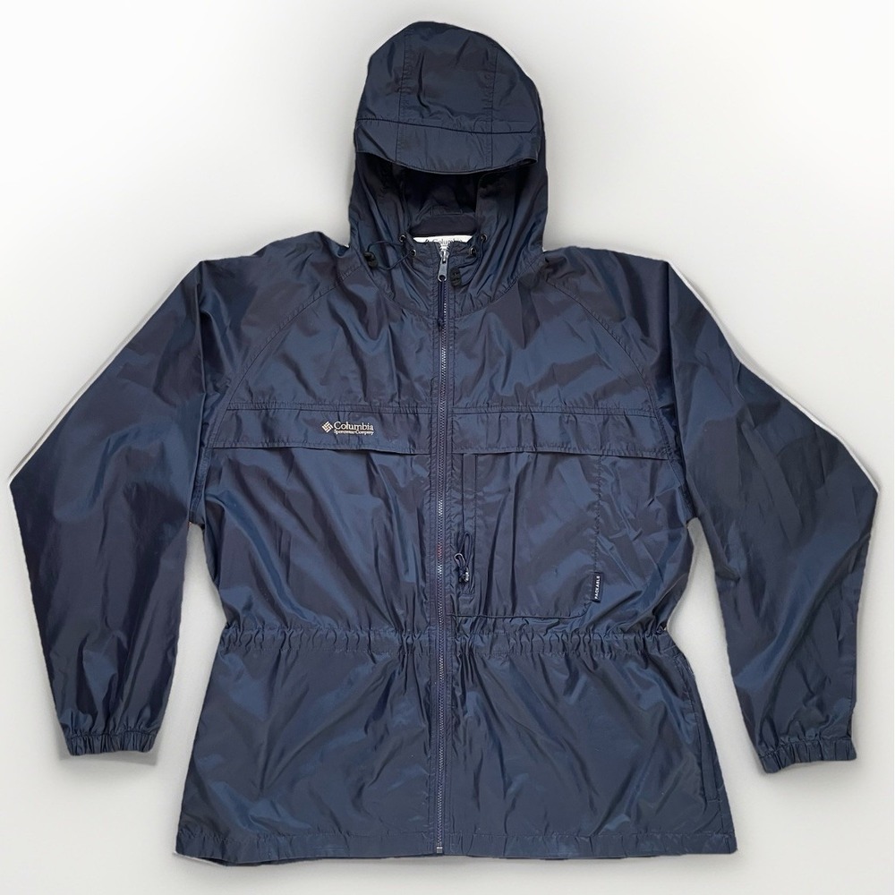 Vintage Columbia‎ Sportswear Co Packable Rain Jacket Men's Size XL Full Zip Coat